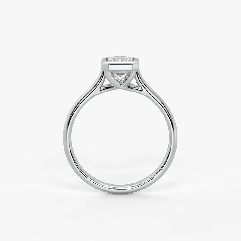 Evara Emerald-Cut Bezel Solitaire Ring