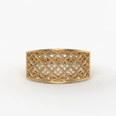 Lattice Veil Statement Ring