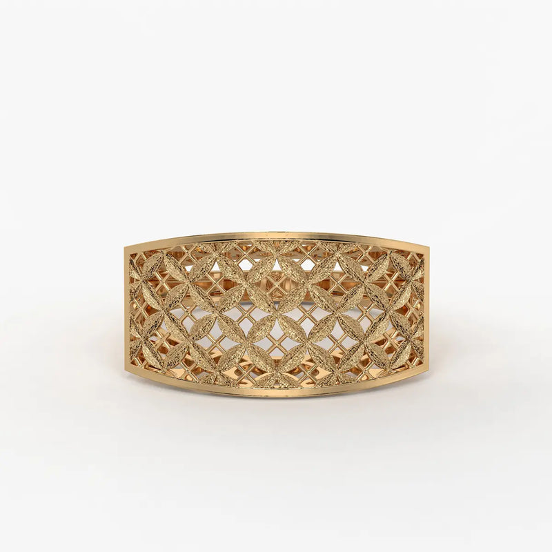 Lattice Veil Statement Ring