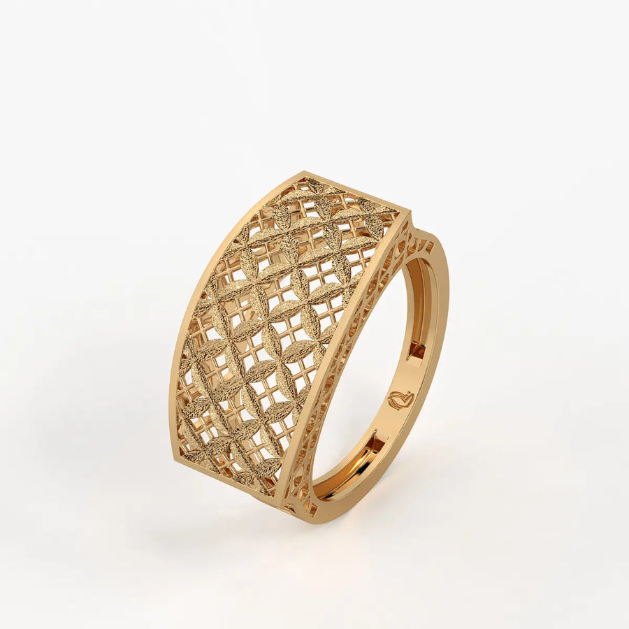 Lattice Veil Statement Ring