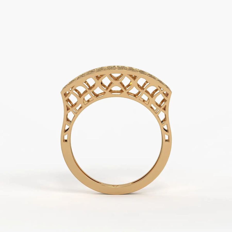 Lattice Veil Statement Ring
