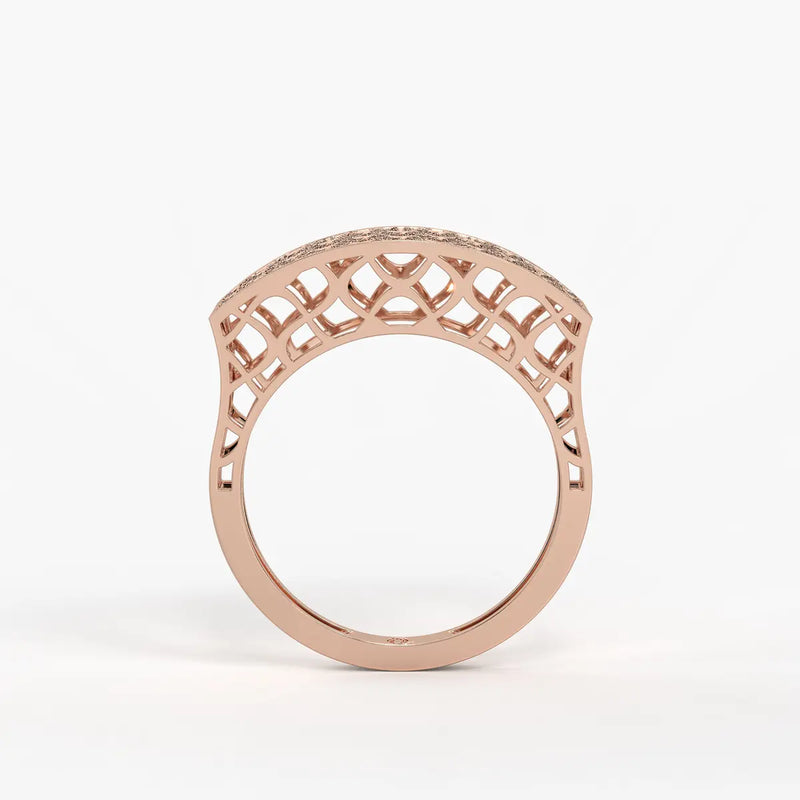 Lattice Veil Statement Ring