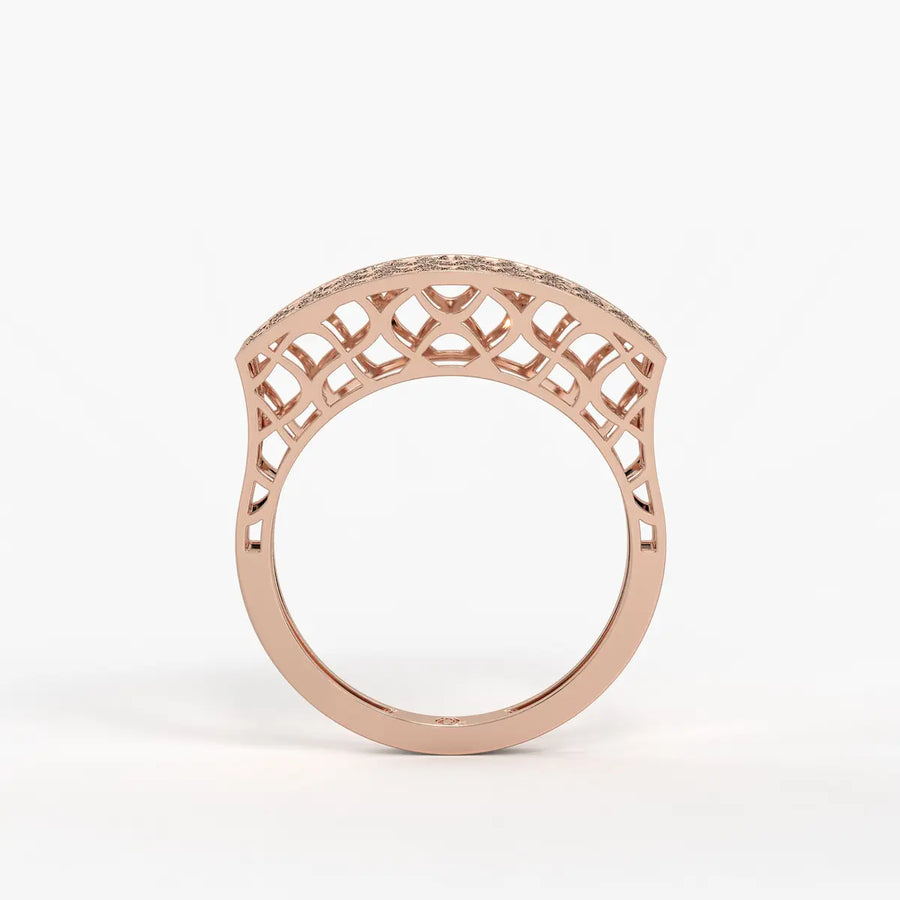 Lattice Veil Statement Ring