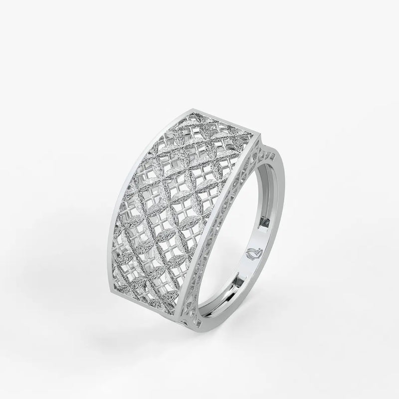 Lattice Veil Statement Ring
