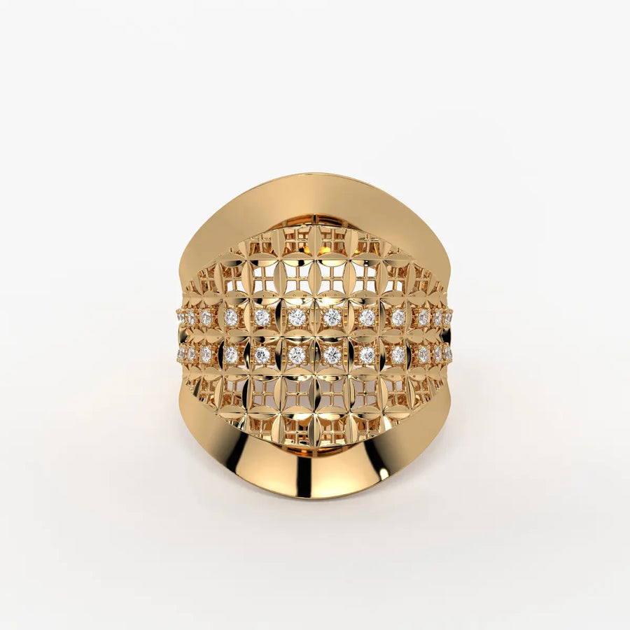 Elyndra Regal Mesh Halo Ring
