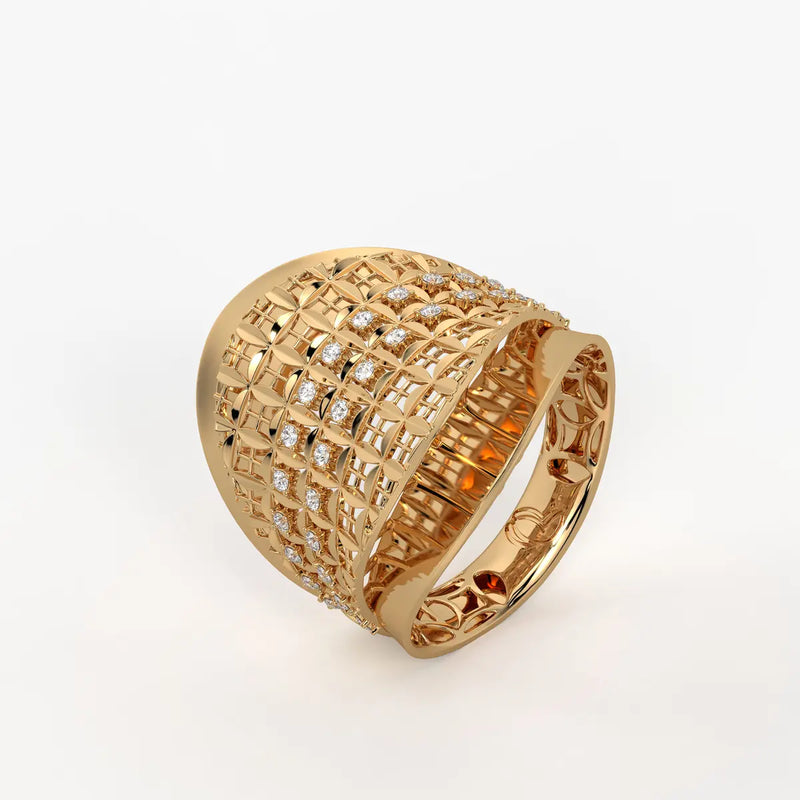 Elyndra Regal Mesh Halo Ring