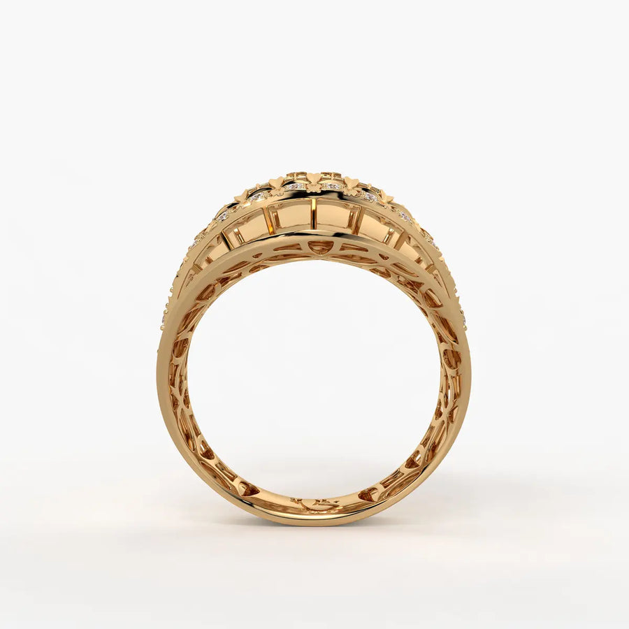 Elyndra Regal Mesh Halo Ring
