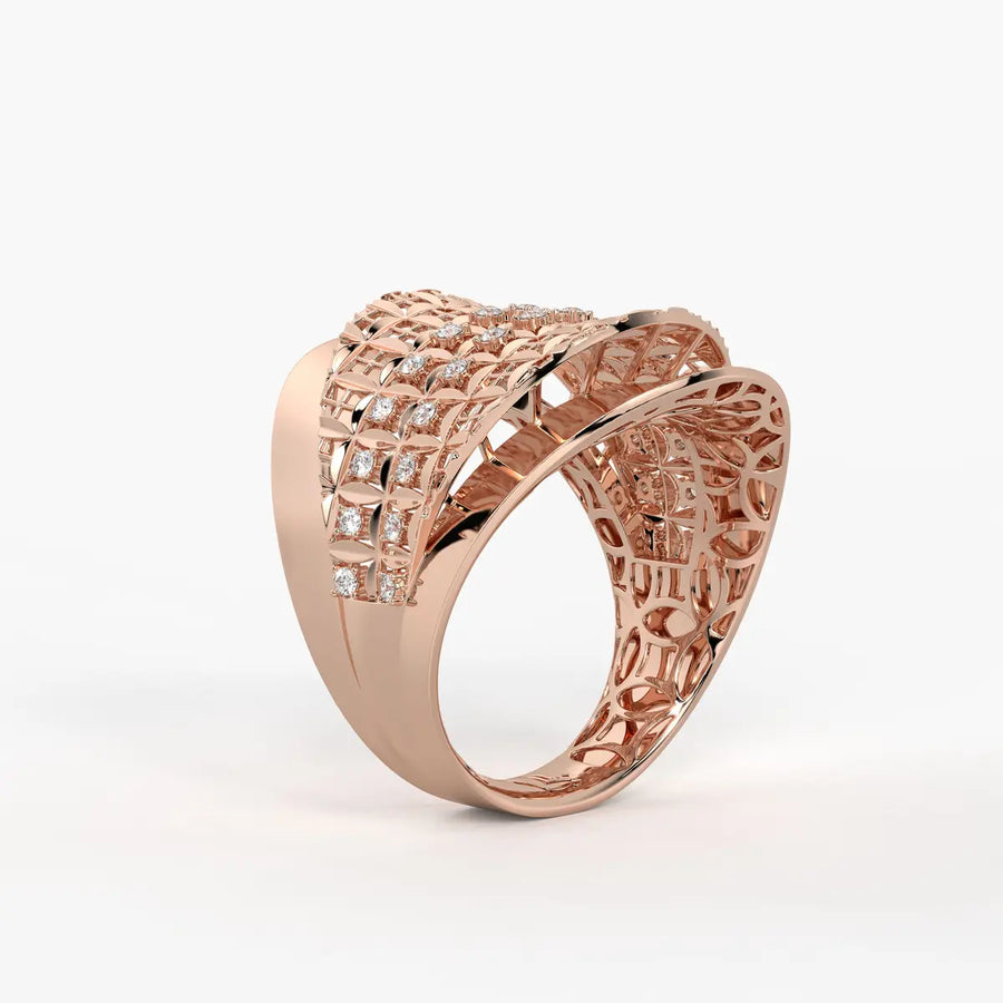 Elyndra Regal Mesh Halo Ring