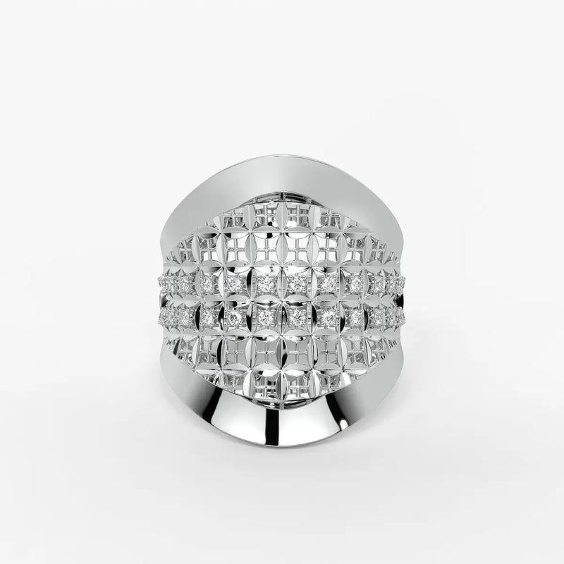 Elyndra Regal Mesh Halo Ring