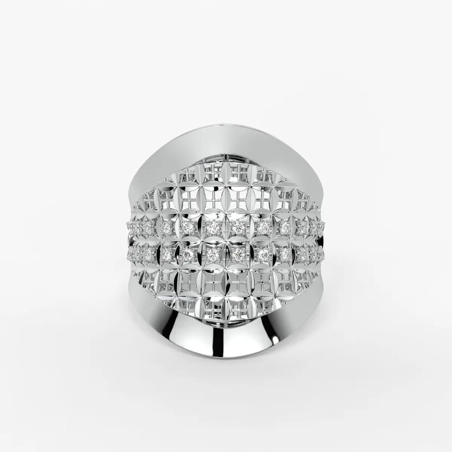 Elyndra Regal Mesh Halo Ring