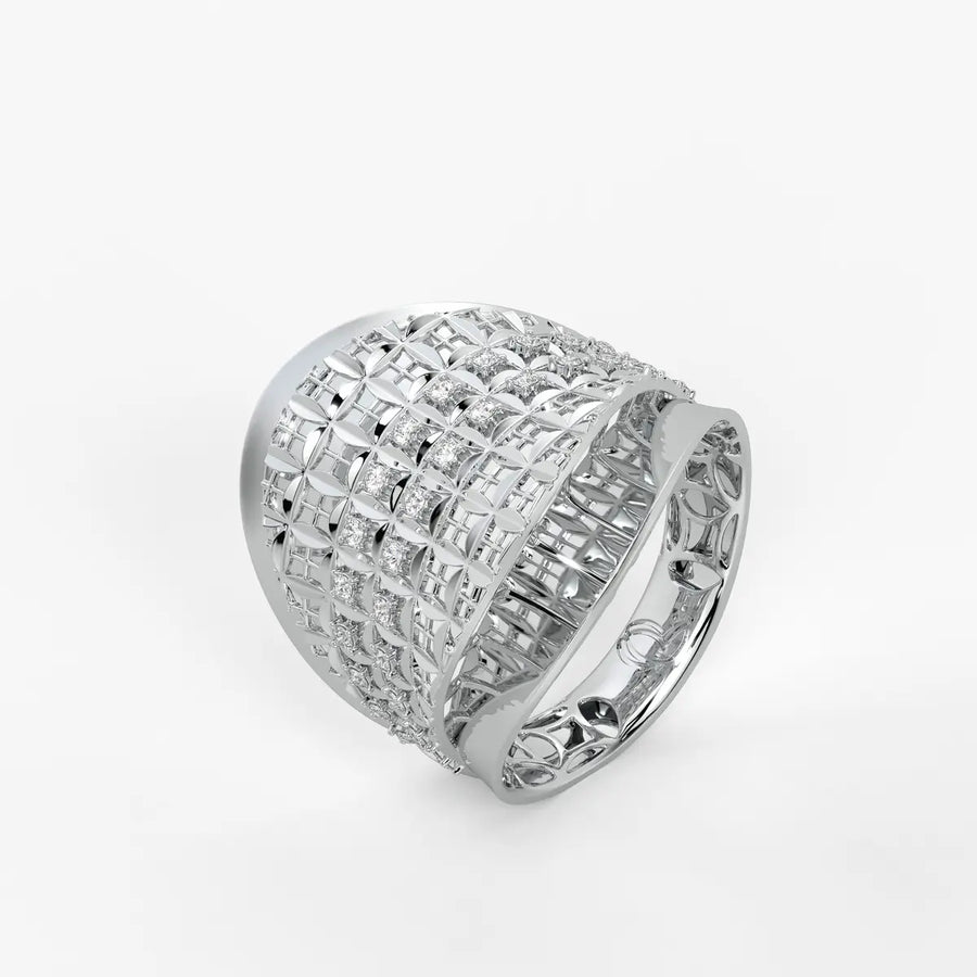 Elyndra Regal Mesh Halo Ring