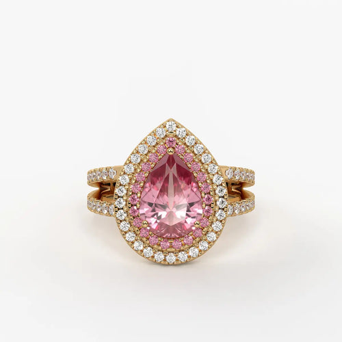 Roselle Crown Halo Ring