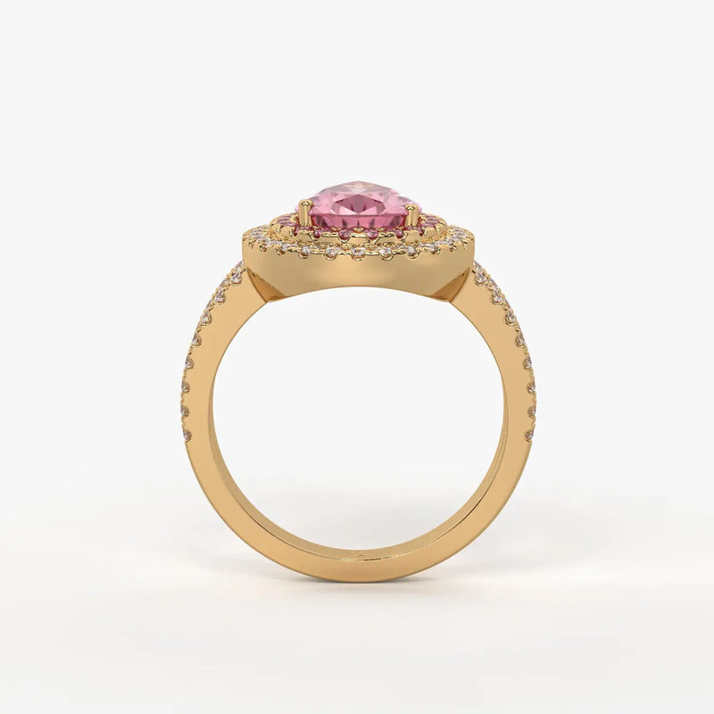 Roselle Crown Halo Ring