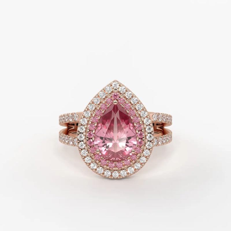 Roselle Crown Halo Ring