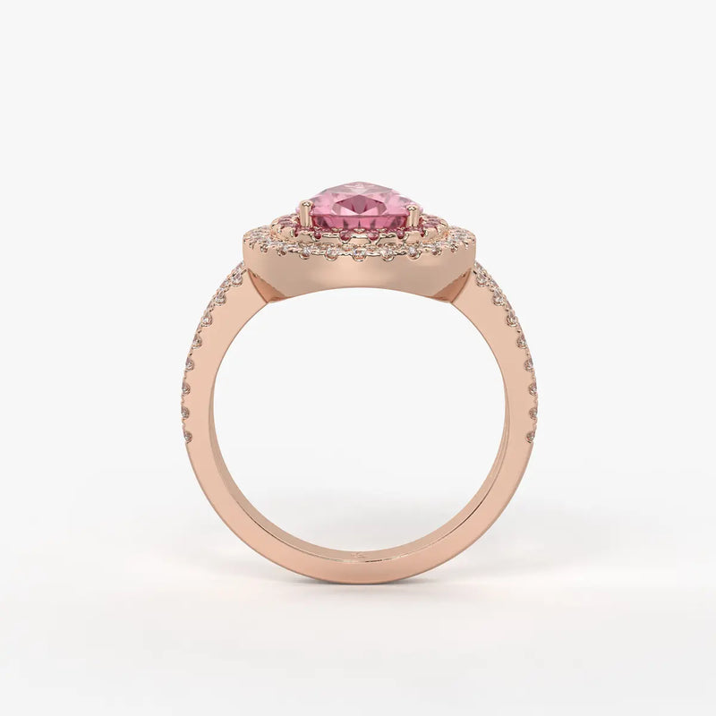 Roselle Crown Halo Ring
