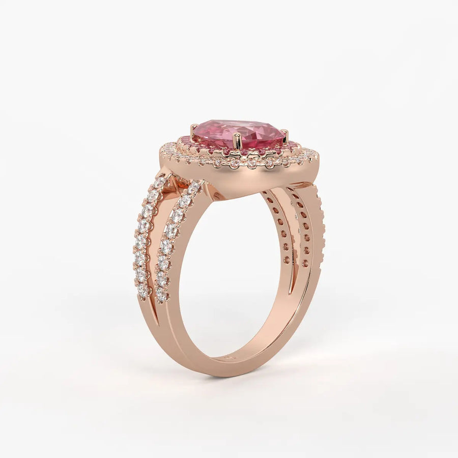 Roselle Crown Halo Ring