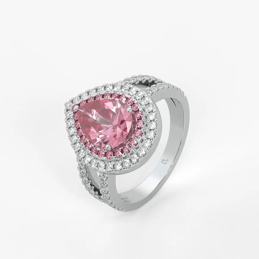 Roselle Crown Halo Ring