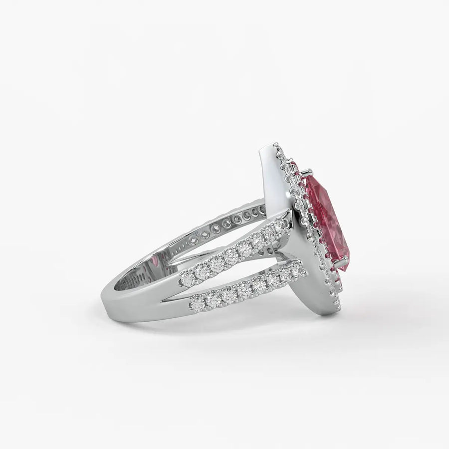 Roselle Crown Halo Ring