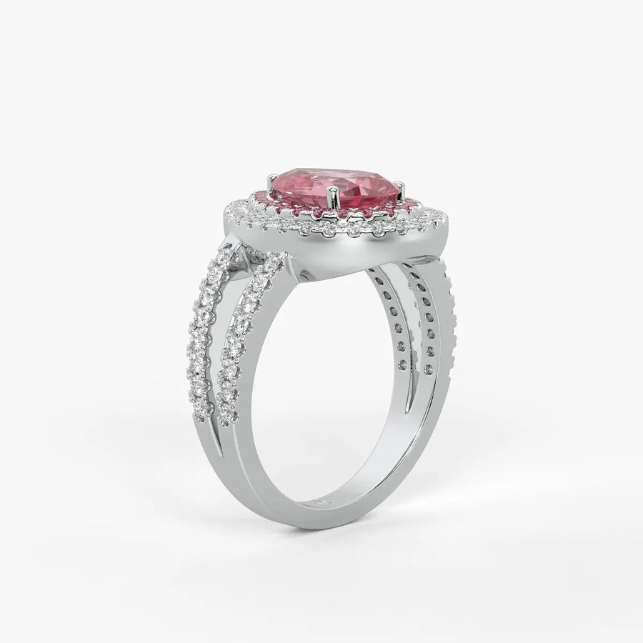 Roselle Crown Halo Ring