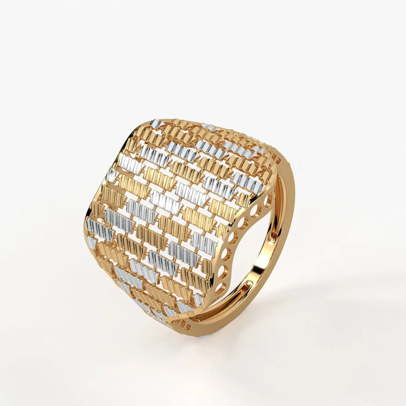 Aurevra Lattice Crest Statement Ring