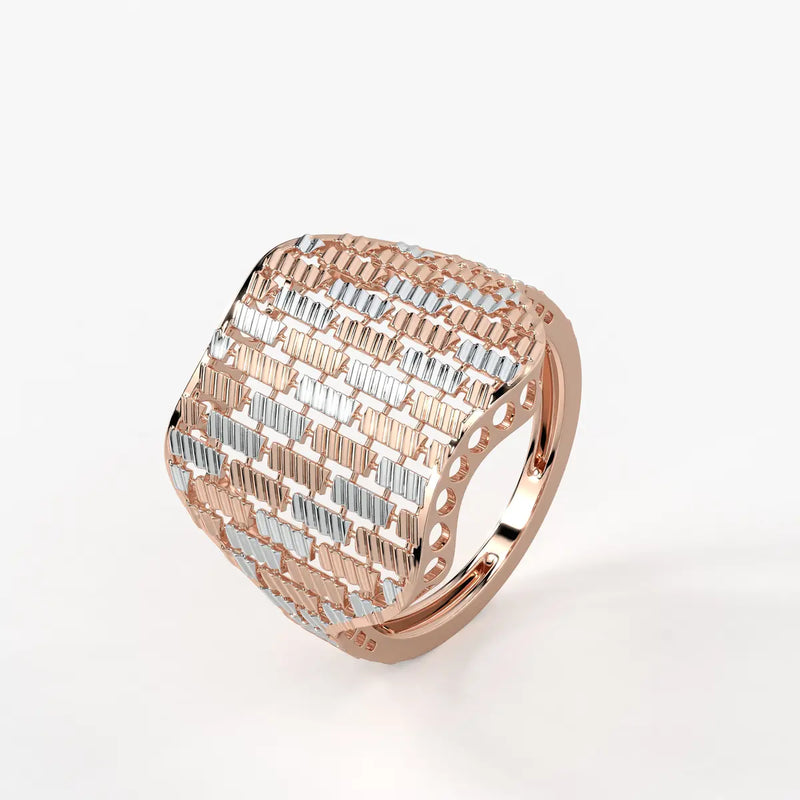 Aurevra Lattice Crest Statement Ring