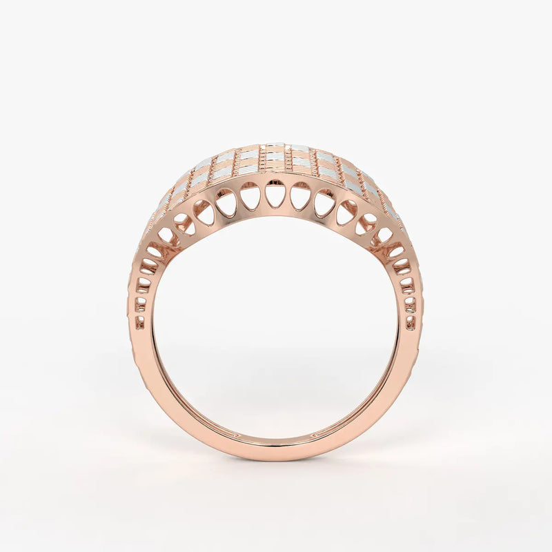 Aurevra Lattice Crest Statement Ring