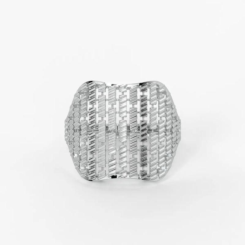 Aurevra Lattice Crest Statement Ring