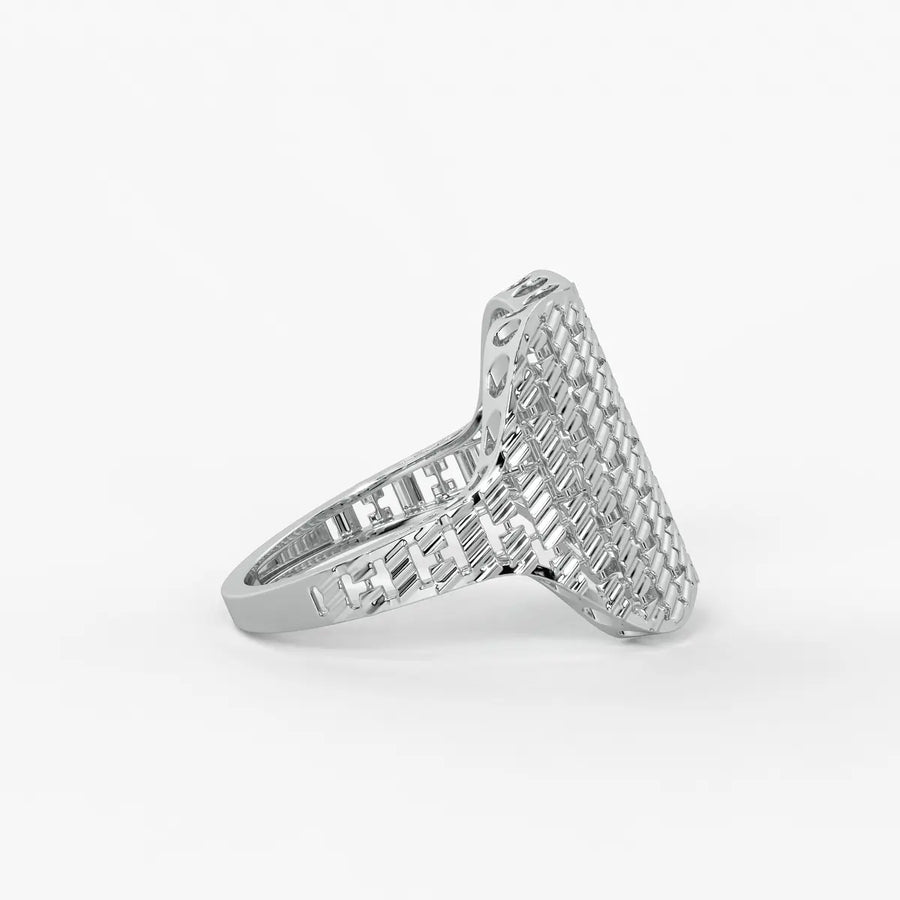 Aurevra Lattice Crest Statement Ring