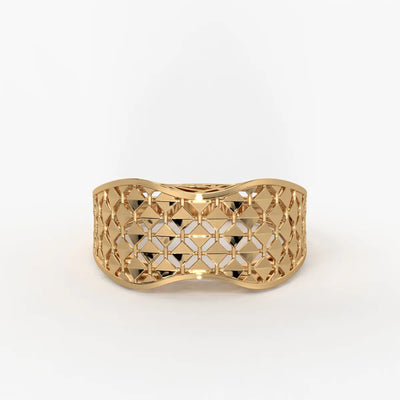 Zyvora Lattice Crest Band Ring