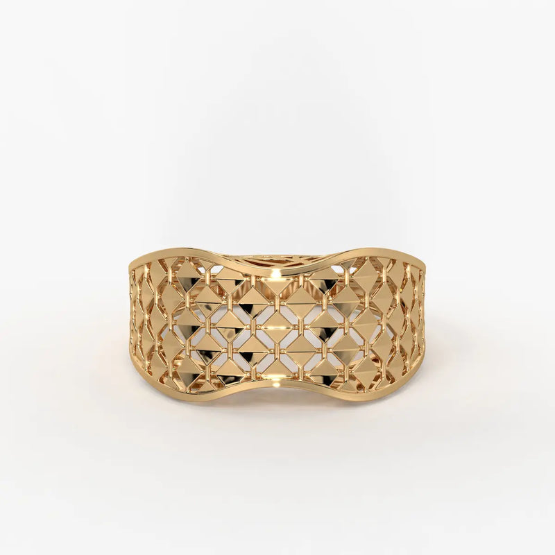 Zyvora Lattice Crest Band Ring