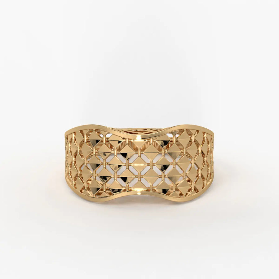 Zyvora Lattice Crest Band Ring