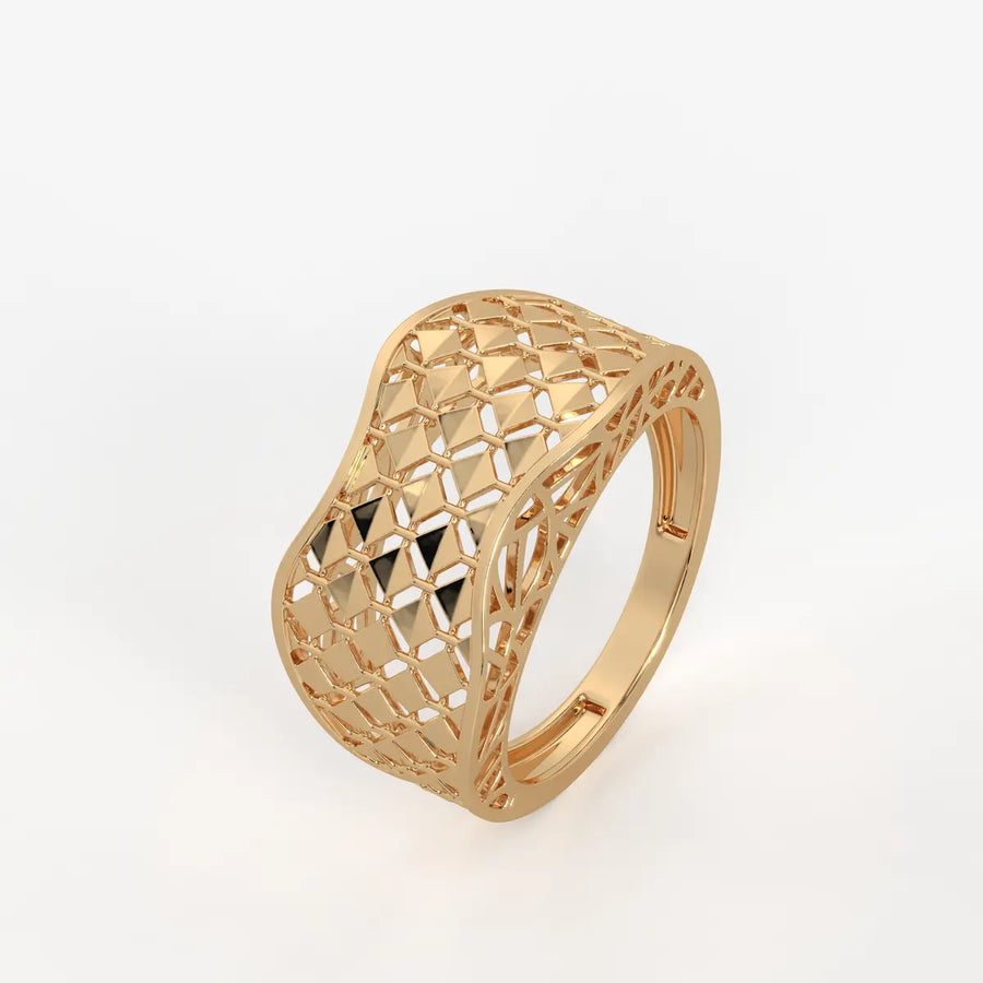 Zyvora Lattice Crest Band Ring