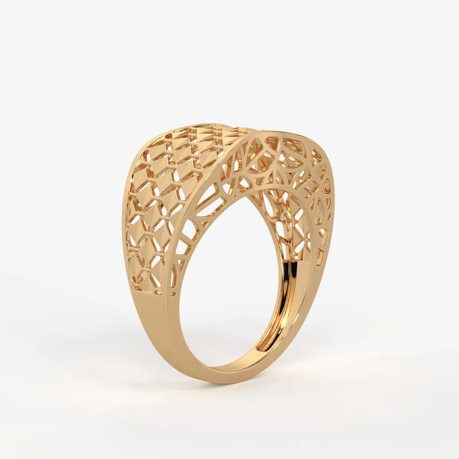 Zyvora Lattice Crest Band Ring