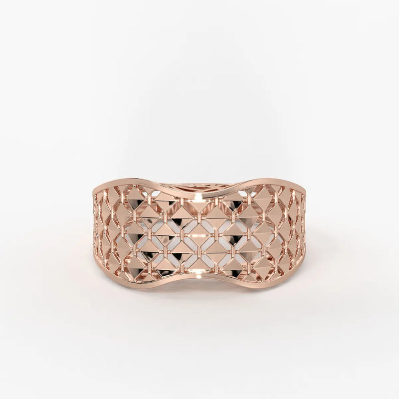 Zyvora Lattice Crest Band Ring