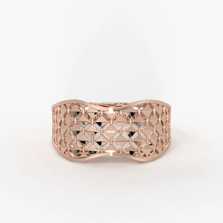 Zyvora Lattice Crest Band Ring