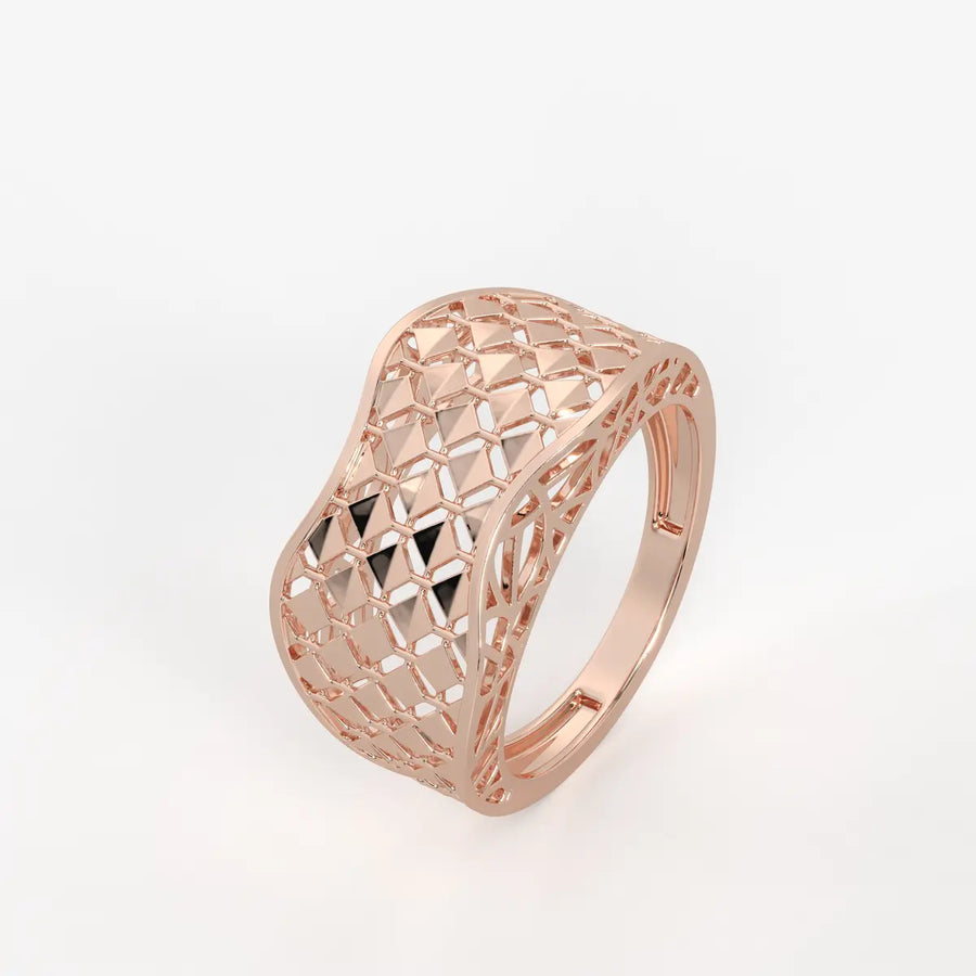 Zyvora Lattice Crest Band Ring