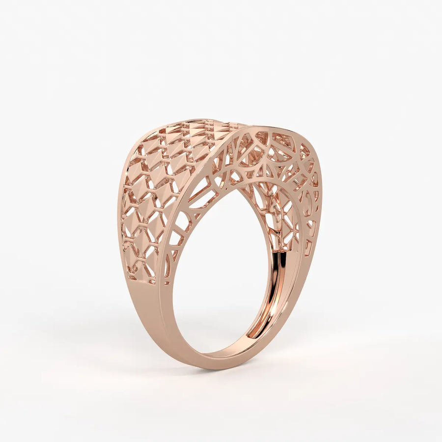Zyvora Lattice Crest Band Ring