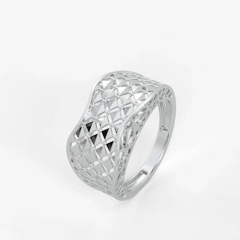 Zyvora Lattice Crest Band Ring