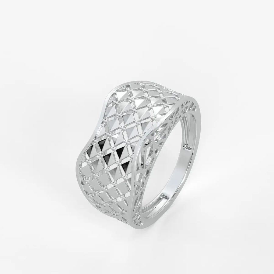 Zyvora Lattice Crest Band Ring
