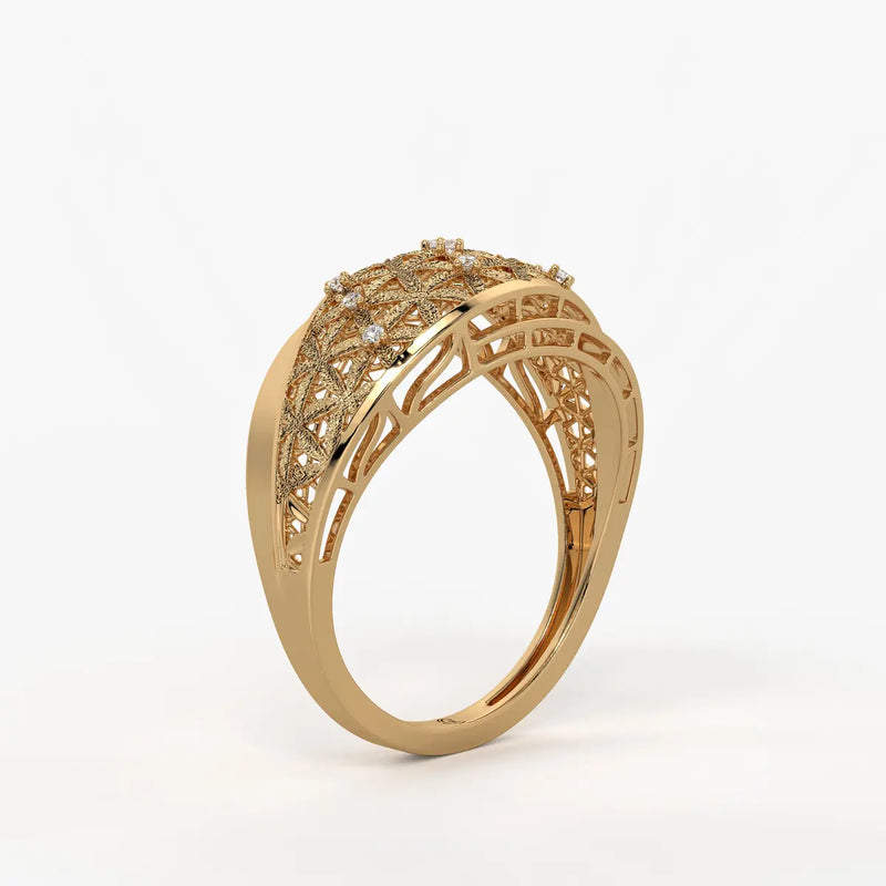 Celestara Bloom Lattice Ring