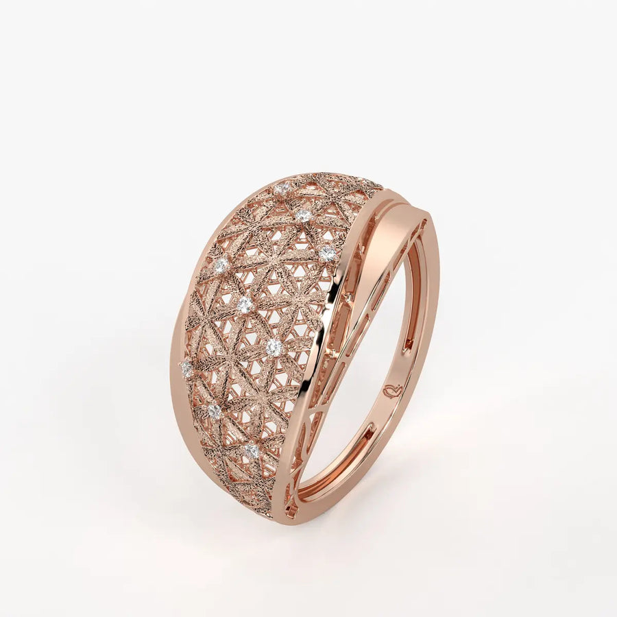 Celestara Bloom Lattice Ring