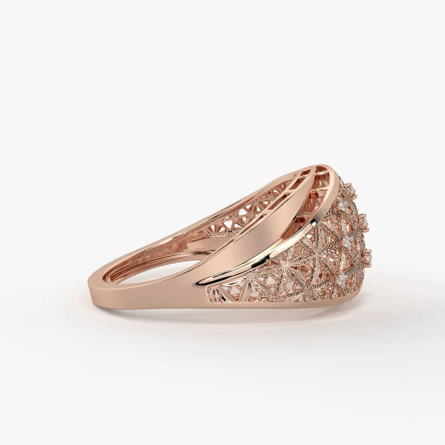 Celestara Bloom Lattice Ring