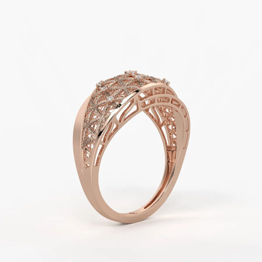 Celestara Bloom Lattice Ring