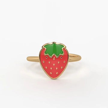 Berry Bliss Strawberry Charm Ring