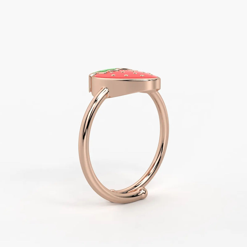 Berry Bliss Strawberry Charm Ring