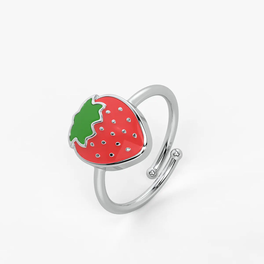 Berry Bliss Strawberry Charm Ring