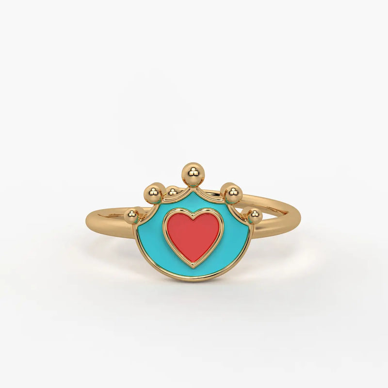 Royal Heart Princess Crown Ring