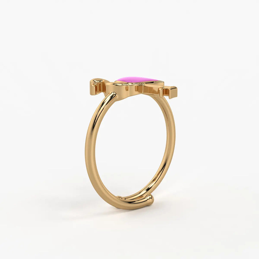 Blush Flamingo Twirl Adjustable Ring