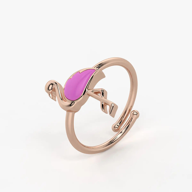 Blush Flamingo Twirl Adjustable Ring