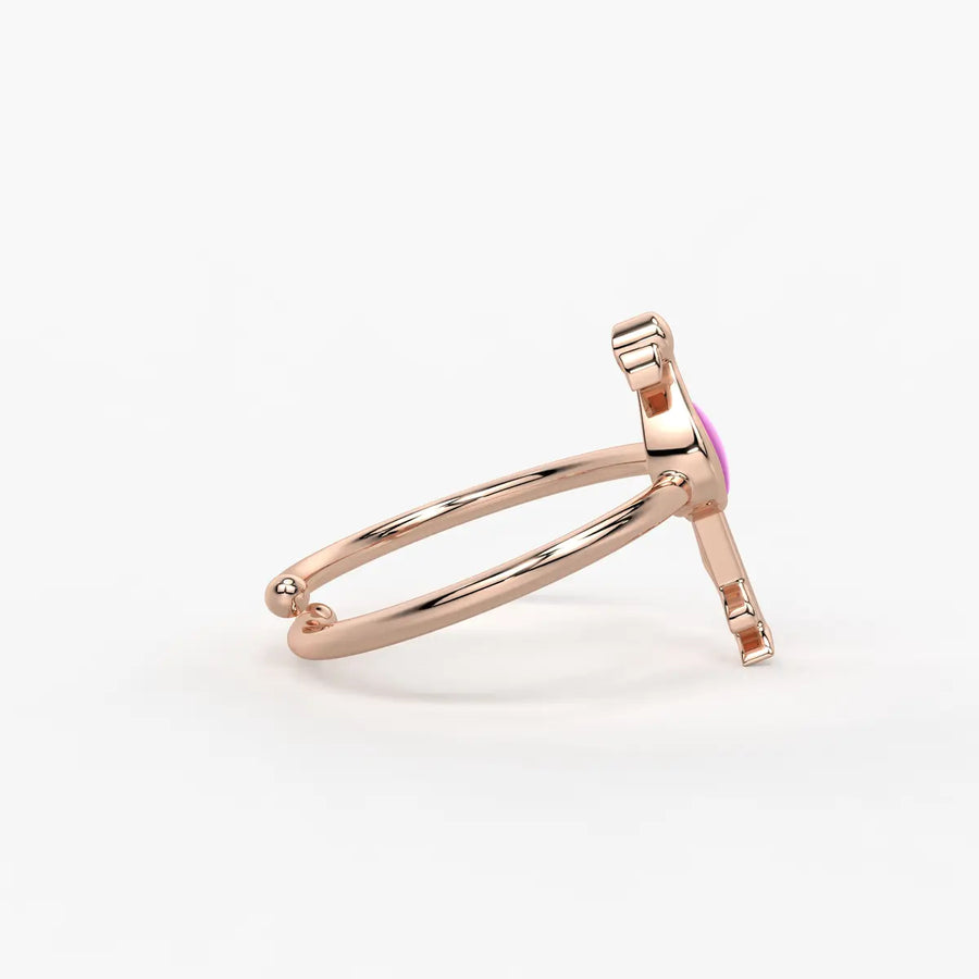 Blush Flamingo Twirl Adjustable Ring